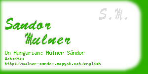 sandor mulner business card