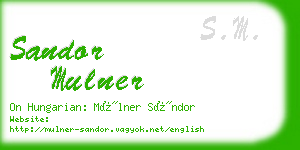 sandor mulner business card